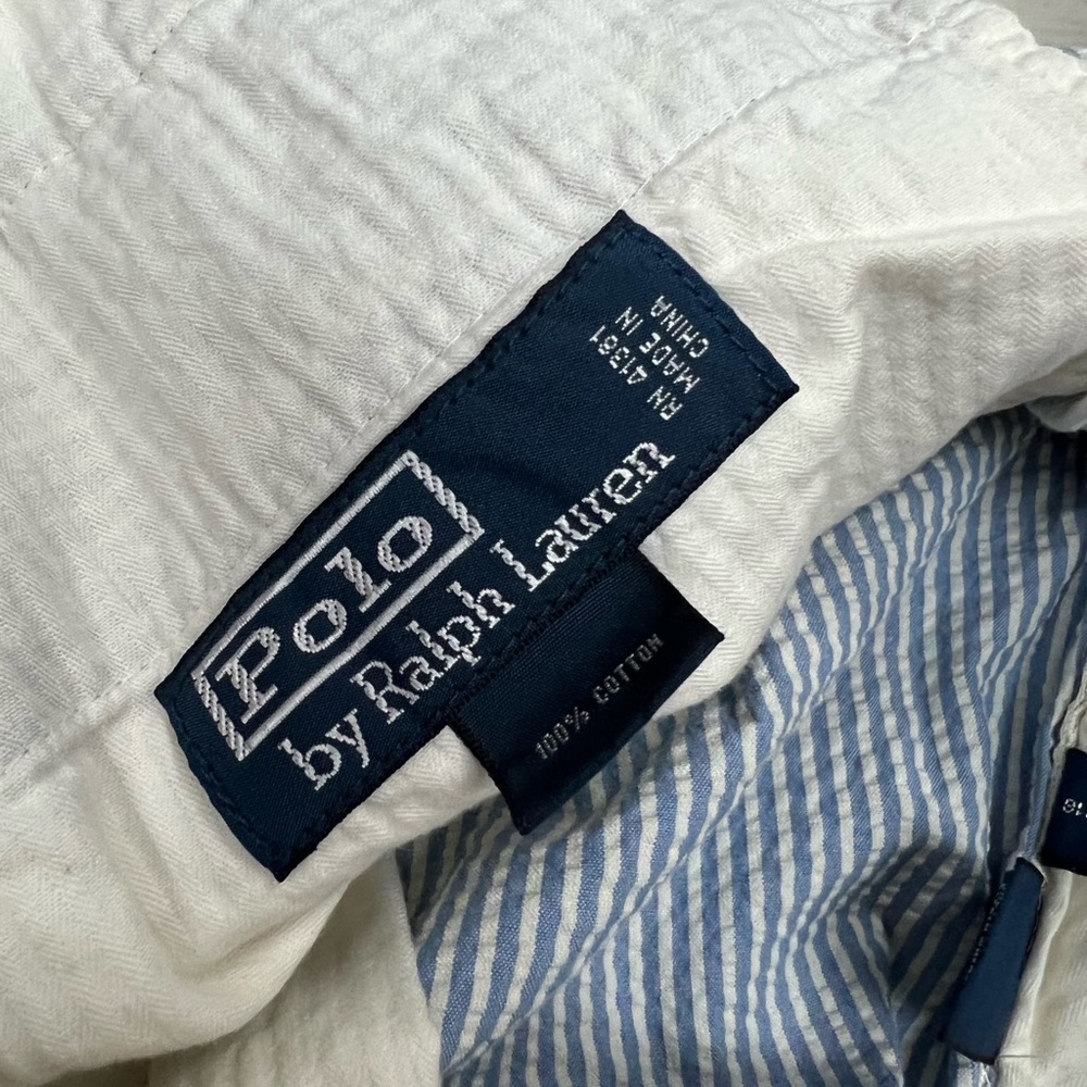 Polo Ralph Lauren Blue & White Seersucker Shorts 38 - Picture 5 of 6